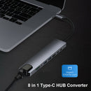 USB Ports 8 in1 Type-C HUB Converter 4K HDMI 2 USB3.0 C PD SD/TF RJ45 Adapter UK