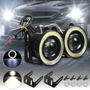 2.5'' 15W Car White COB LED Projector Angel Eyes Blue Ring DRL Fog Light Lamp&M