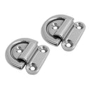 2 Pcs Marine Stainless Steel Folding Pad Eye Deck Lashing D Ring Tie Down Plate