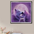DIY Diamond Pink Wolfs Painting Cross Stitch Needlework Crafts Decoration