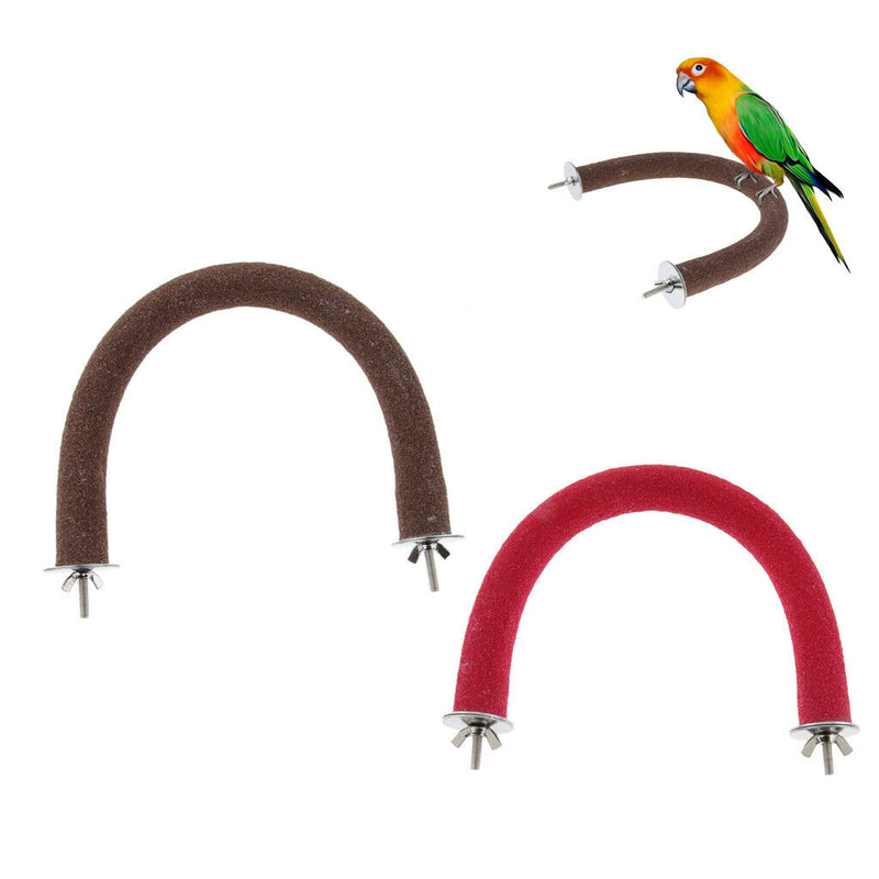 Bird Perch Nature Wood Stand for Small Medium Large Parrots - 2 Pcs Different
