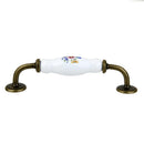 Flower Ceramic Bar Handle Kitchen Door Pull Cabinet Drawer Knob Length 150mm