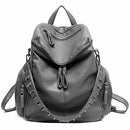 Women Backpack Purse 3 ways PU Washed Leather Rivet Studded Ladies Rucksack R6W7