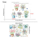 Creative Flower Potted Wall Stickers Bedroom Baseboard Removable Wall Decals Hn