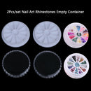 2Pc Empty Storage Container Organizer Box Case For Nail Art Tips Rhinestone- OZ