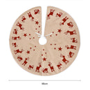 96cm Christmas Tree Skirt Carpet Xmas Tree Ornaments New Year Decor (Linen) A