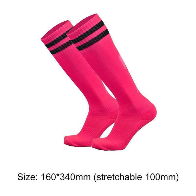 Child Sport Football Soccer Over Knee Baseball Hockey Long Sock (Rose Red) A