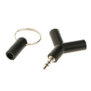 1 Male To 2 Female 3.5mm Y Audio Splitter Headphone Adapter W/ Key Ring