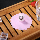 Silicone Cup Lid Transparent Heat-resistant Dustproof Reusable (Money Cat) A