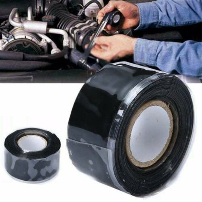 Black Rubber Silicone Repair Waterproof Bonding Tape Rescue Self Fusing Wire NEW