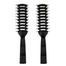 (Pack 2) 7.7'' Plastic Black Handle Ribs Hair Comb Brushes, Hair Comb for