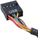 Black USB 2.0 9 Pin Female to USB 3.0 20 Pin Male Cable Adapter Connector P4B9