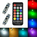 2x Remote Control RGB Multicolor LED Bulb Parking lights T10 194 168 W5W