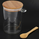 Food Storage Glass Jar Clear Sealed Canister Container with Lid and Spoon f H6P4