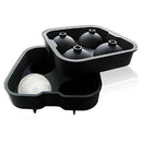 Black 1 set of 2 molds plastic ball shaped ice cubes trays ice cubes with 4