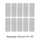 10pcs Car Reflective Stickers Warning Strip Safety Tapes (Rectangle)(White) A