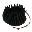 15" Leather Drawstring Tinder Pouch Bushcraft Survival Camp Swim Gift Black