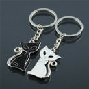 1 Pair Couple Cat Keychain for Lovers Alloy Fashion Jewelry Ring For Car SE