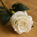 9x Artificial Flannel Rose Flower Bridal Party Home Room Floral Decor White