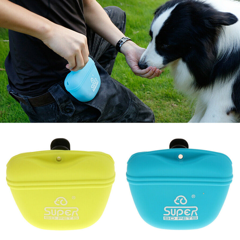 2Pcs Pet Dog Activity Treat Pouch Snack Bag Puppy Training Walking Silicone Bag