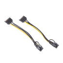 2PCS 15pin SATA Male to 8pin(6+2) PCI-E Power Supply Cable 15-pin to 8 pin c Ew