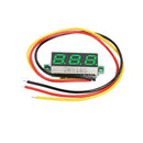 DC 0-100V 3 Wires Mini Gauge Voltage Meter Voltmeter LED Display (Green)