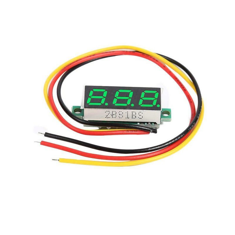DC 0-100V 3 Wires Mini Gauge Voltage Meter Voltmeter LED Display (Green)