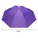 Anti-Rain Elastic Band Head Umbrella Hat Outdoor Sunscreen Tool(Purple) A