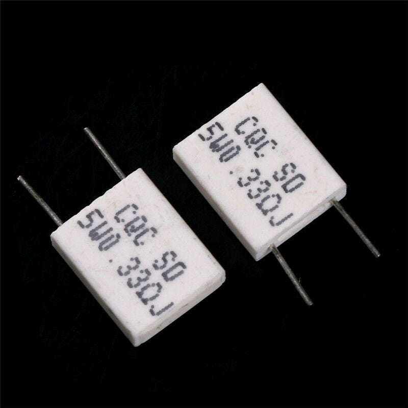 10pcs 5W 0.33Ohm Cement Resistor Non-Inductive Ceramics Resistor BPR56/CQC -Q