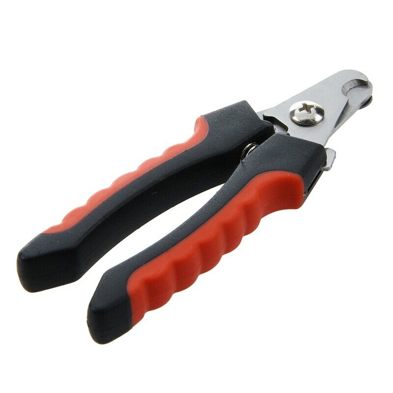 Stainless steel nail clipper file for pet dogs red black small size O1H4