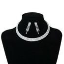 Necklace and Earrings rhinestone of 3 ranks for bride