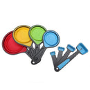 8 x Silicone Measuring Cups Set Spoon Kitchen Tool Collapsible Baking Cook J2W5