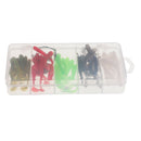 1 Box of 50pcs Bionics Soft Fishing Lures and 10pcs Lead Head Fishing Hooks