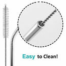7 Pack Stainless Steel Wide Drinking Straws, Reusable Straws for Smoothie C