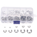 120Pcs/Box 304 Stainless Steel E-Clip Retaining Circlip Assortment Kit M1.5~ Gw