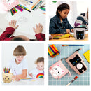 Cute Cat Pencil Case Flexible Pen Bag Zipper Box Makeup Brush Pouch Brown