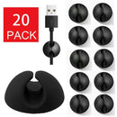 20 x Cable Clips Grip Desk Wall Organizer Desktop Sticky Wire Cord USB Holder.
