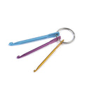 3Pcs/Set Aluminum Crochet Hooks On Keychain/Keyring Knitting Needles Craft DIY^^