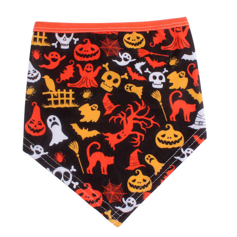 Pet Triangle Saliva Scarf Adjustable Dogs Collar Towel Halloween Bibs (A) A
