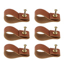 6pcs PU Leather Furniture Door Handle Modern Europe Style Pull Handle Knob for