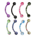 8pcs Unisex Stainless Steel 3mm Ball Barbell Curved Eyebrow Rings Navel Bars