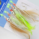 Soft Fishing Lure Fishhook Octopus Shaped Feather String Bait Fishing Hook G7R8