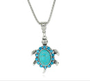 Women Boho Turquoise  Tortoise Turtle Animal Pendant Elegant Necklace Jewelry