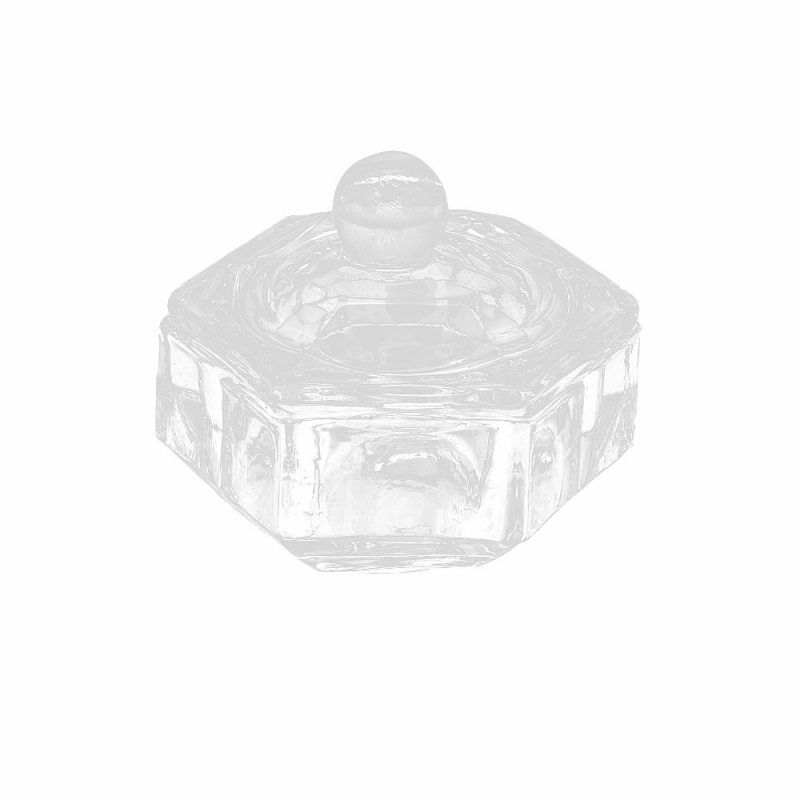 2x Glass Crystal Bowl Cup Dappen Dish Arcylic Nail Art Liquid Powder Container