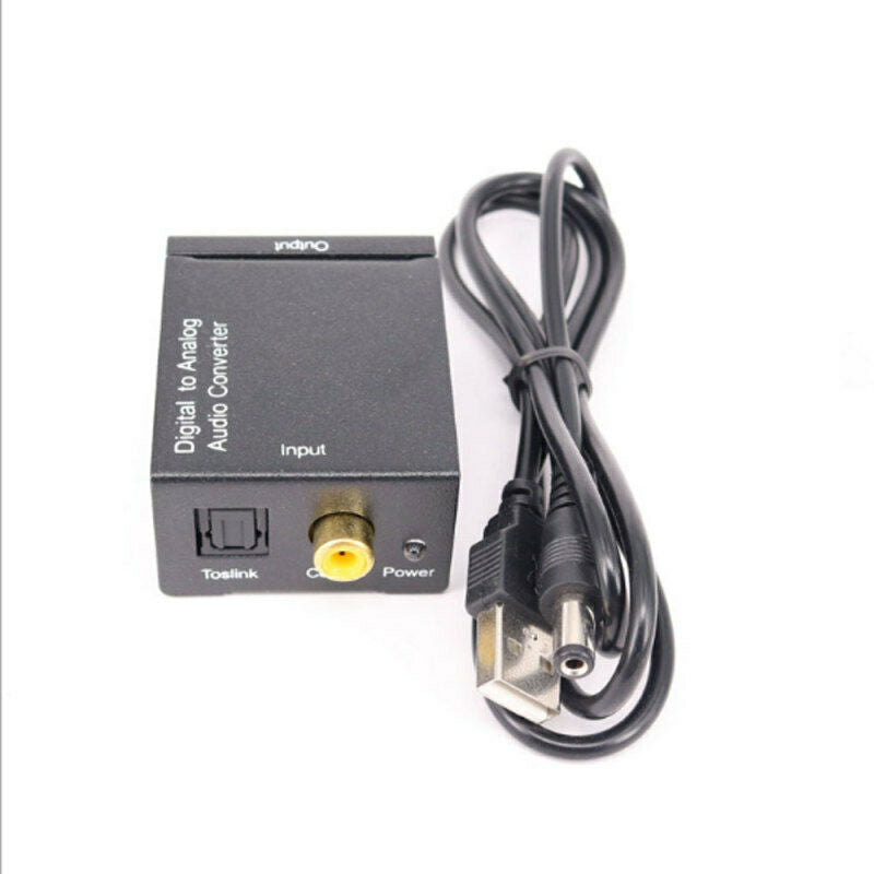 5V DC/1A Optical Coax Toslink Digital to Analog Converter RCA L/R Stereo Audio