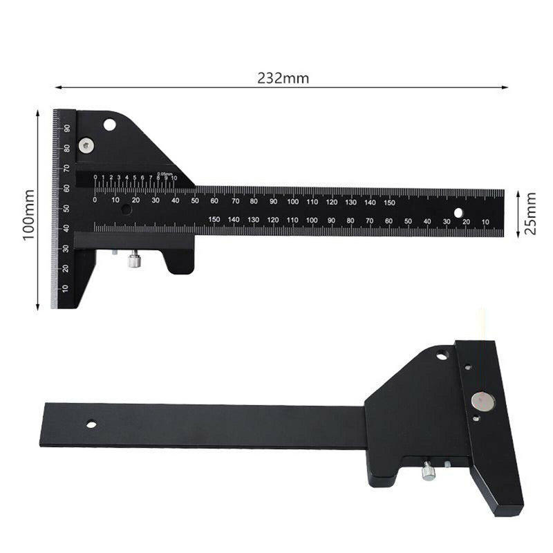 Multifunctional Woodworking T Shape Ruler Carpenter Measuring Marking Tool,