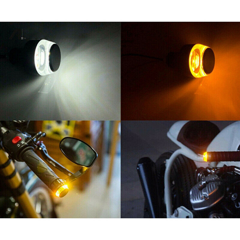 2Pcs Motorcycle Turn Signal LED Light Indicator Blinker Handle Bar End Light FT