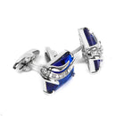 Men Fashion Blue Crystal Cufflink Shirt Suit Cuff Links Wedding Jewelry Gift