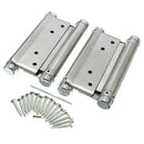 1 Pair Cafe Saloon Door Swing Self Closing Double Action Spring Hinge Silve B6U6