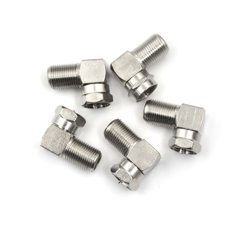 5PCS 90 Degree F Male Female Connector Adapter Coaxial Cable RG6 RG59  LJ